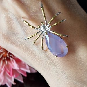 Кулон серебро природный лавандовый кварц