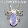 Кулон серебро натуральный лавандовый кварц