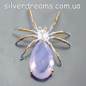 Кулон серебро натуральный лавандовый кварц