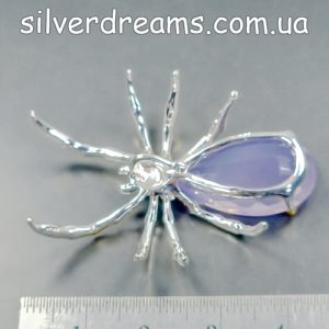 Кулон серебро природный лавандовый кварц