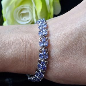 Браслет серебро натуральный танзанит