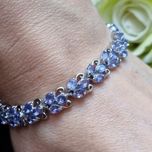 Браслет серебро природный танзанит