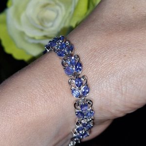 Браслет серебро натуральный танзанит