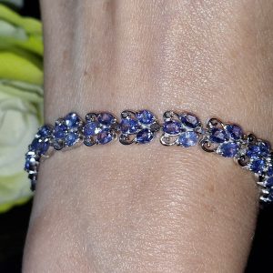 Браслет серебро природный танзанит