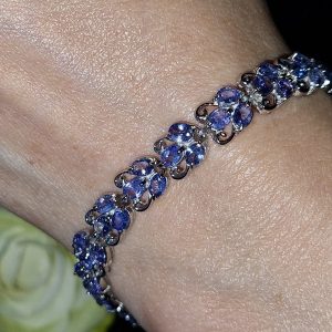 Браслет серебро натуральный танзанит