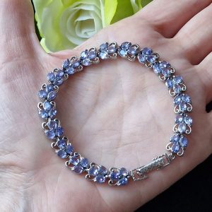 Браслет серебро натуральный танзанит