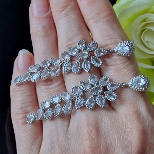 Серьги серебро натуральный аквамарин