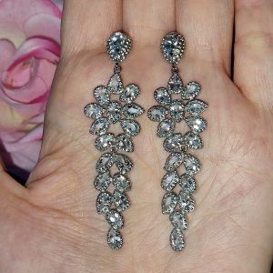 Серьги серебро природный аквамарин