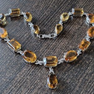 Ожерелье серебро натуральный цитрин