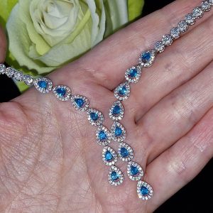 Колье серебро натуральный апатит