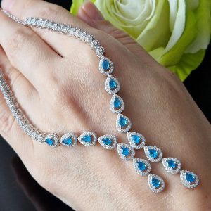 Ожерелье серебро природный апатит