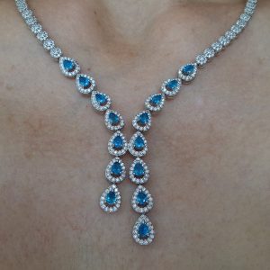 Ожерелье серебро природный апатит