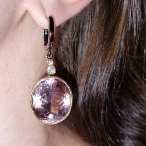 Серьги серебро природный аметрин