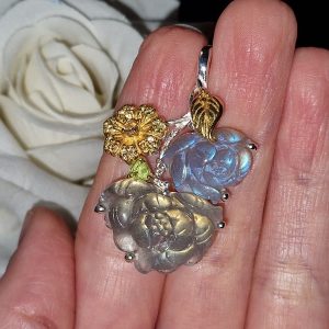 Подвес серебро натуральный лабрадорит