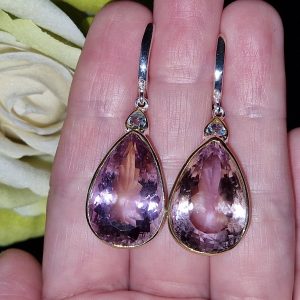 Серьги серебро натуральный аметрин