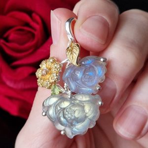 Подвес серебро натуральный лабрадор