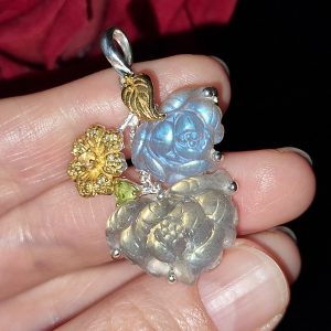 Кулон серебро натуральный лабрадорит