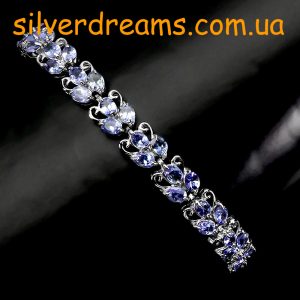 Браслет серебро натуральный танзанит