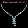 Ожерелье серебро природный апатит