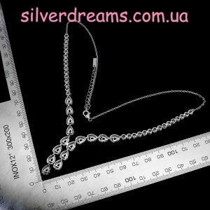 Колье серебро натуральный апатит
