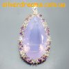 Кулон серебро природный лавандовый кварц