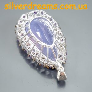 Кулон серебро природный лавандовый кварц
