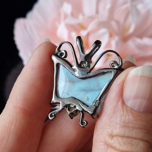 Кулон серебро природный лабрадор