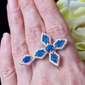 Подвес серебро натуральный голубой опал