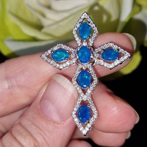 Подвес серебро натуральный голубой опал