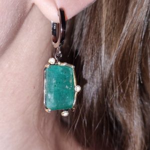 Серьги серебро природный берилл