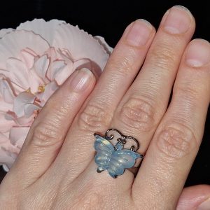 Перстень серебро натуральный аквамарин