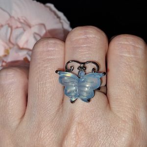 Кольцо серебро природный аквамарин