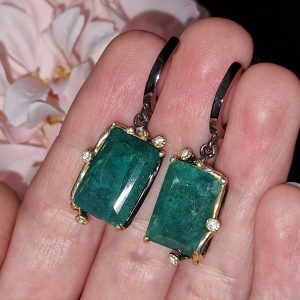 Серьги серебро природный берилл