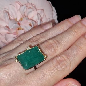 Кольцо серебро природный берилл