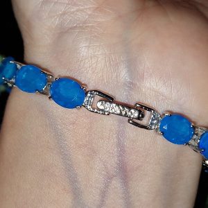 Браслет серебро природный голубой опал