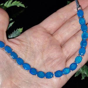 Браслет серебро природный голубой опал