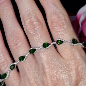 Браслет серебро натуральный диопсид