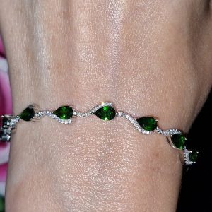 Браслет серебро природный диопсид