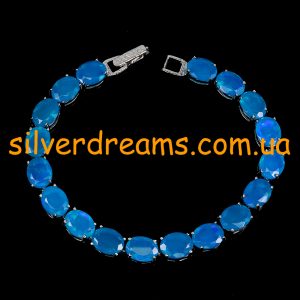 Браслет серебро природный голубой опал