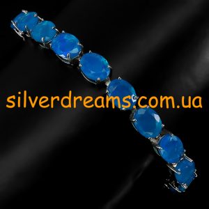 Браслет серебро натуральный голубой опал