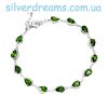 Браслет серебро натуральный диопсид