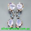 Серьги серебро натуральный лавандовый кварц