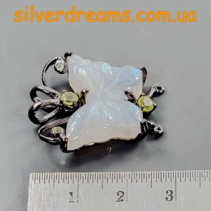 Кулон серебро природный лабрадор