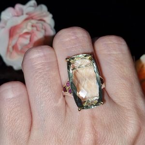 Перстень серебро натуральный празиолит