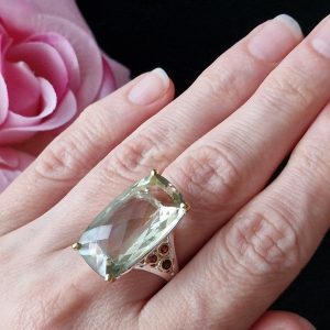 Перстень серебро натуральный празиолит