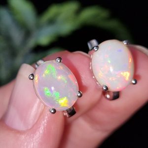 Серьги серебро натуральный эфиопский опал