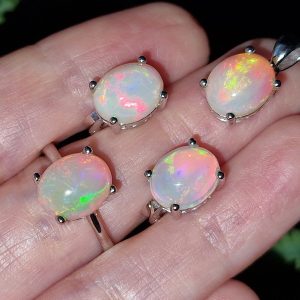 Комплект серебро натуральный эфиопский опал