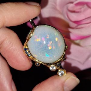 Кулон серебро природный эфиопский опал