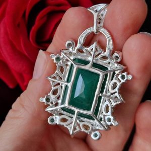 Подвес серебро натуральный берилл оникс хризолит