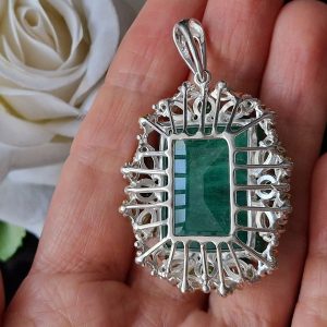 Кулон серебро природный берилл диопсид хризолит